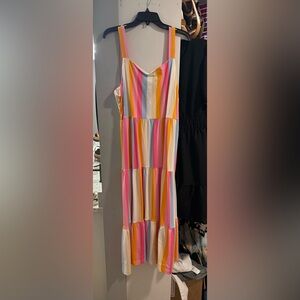 Versona Pink and Orange Sleeveless Sundress